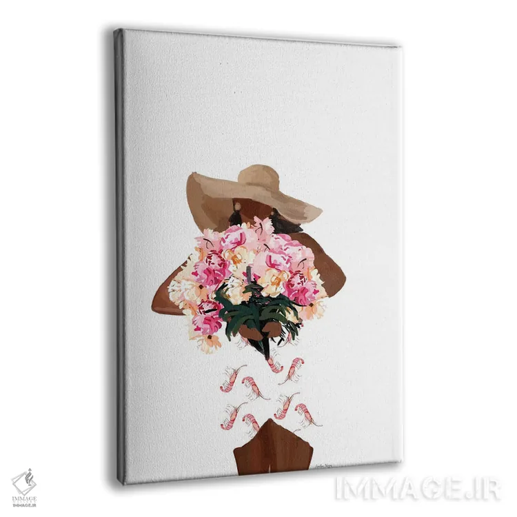 تابلو مینیمال مدگرای گل پوش اثر آملیا نویز - نمای پرسپکتیو محصول