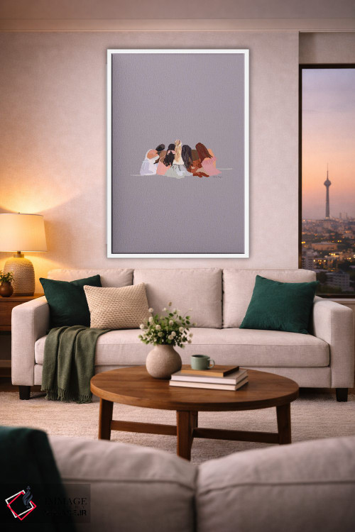 تابلو مینیمال دوستان نشسته اثر آملیا نویز - D1W