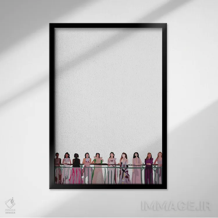 تابلو مینیمال نمایش مد اثر آملیا نویز - نمای قابدار مشکی