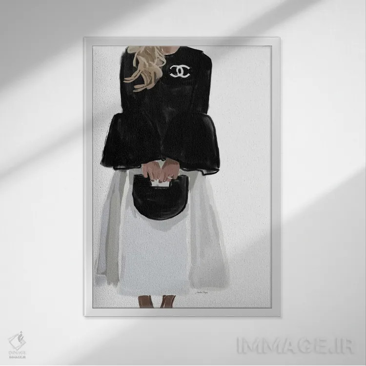 تابلو مینیمال دختر اوت کوتور اثر آملیا نویز - نمای قابدار سفید