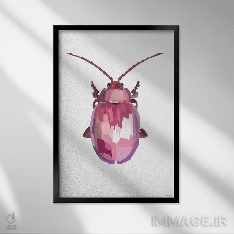 تابلو مینیمال سوسک اثر آملیا نویز - نمای قابدار مشکی