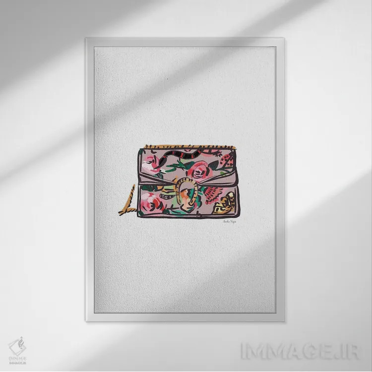 تابلو مینیمال کیف اوت کوتور اثر آملیا نویز - نمای قابدار سفید