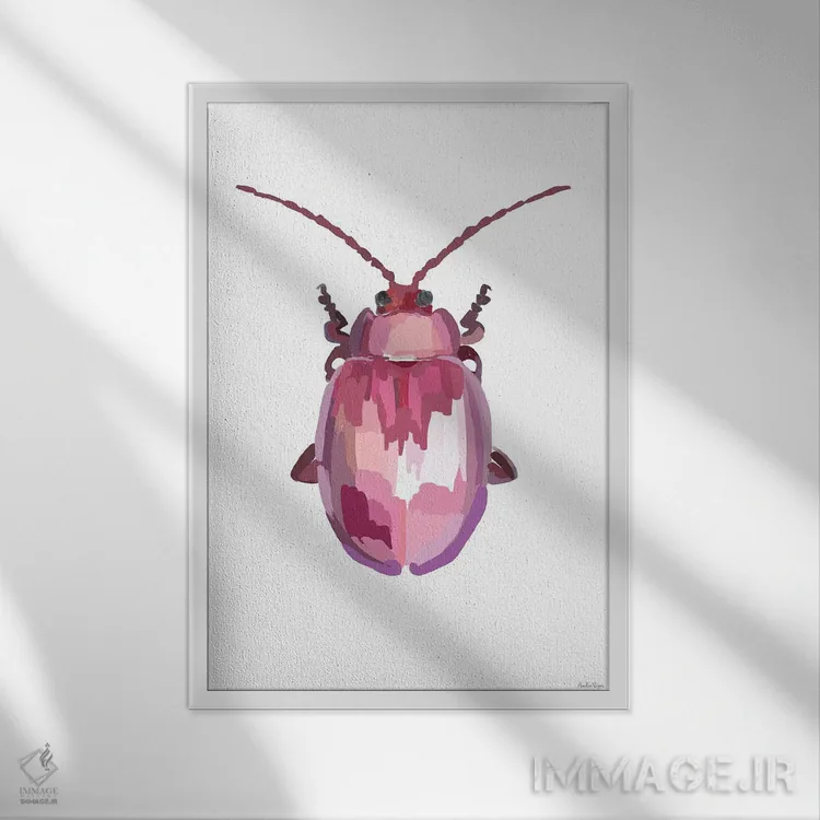 تابلو مینیمال سوسک اثر آملیا نویز - نمای قابدار سفید