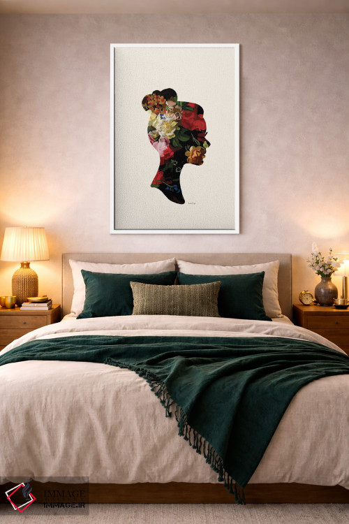 تابلو مینیمال سر با گل III اثر آملیا نویز - D2W