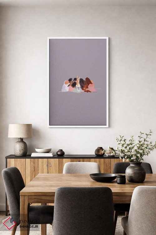 تابلو مینیمال دوستان نشسته اثر آملیا نویز - D3W