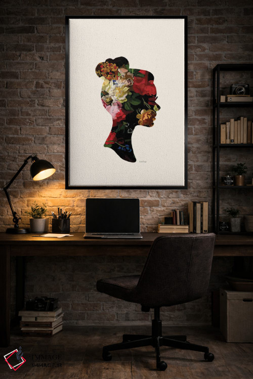 تابلو مینیمال سر با گل III اثر آملیا نویز - D3B