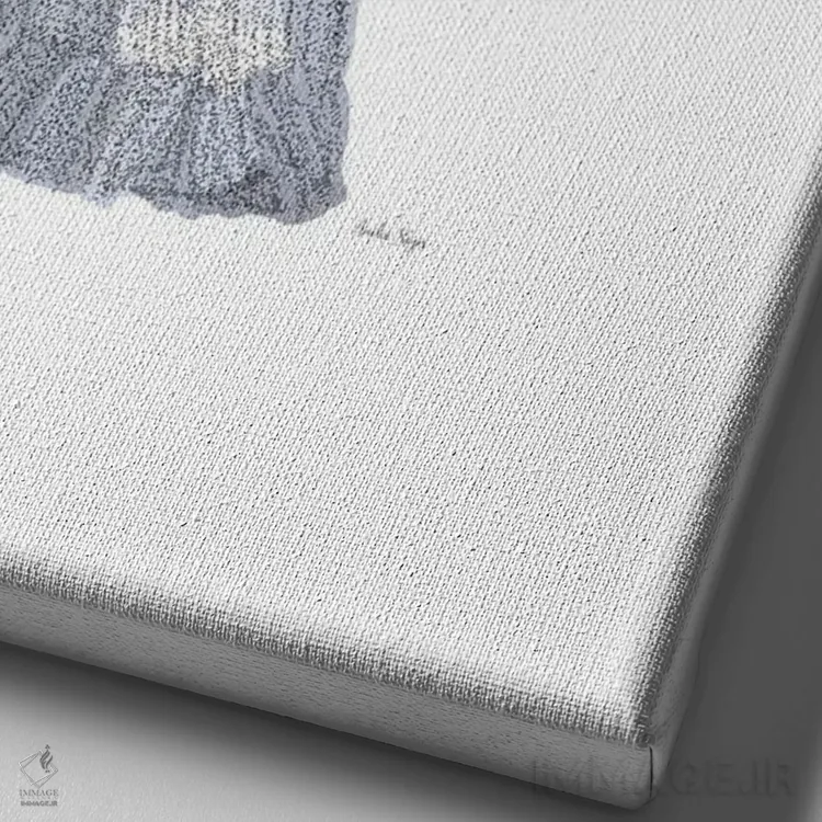 تابلو مینیمال شب مد اثر آملیا نویز - نمای نزدیک بافت بوم