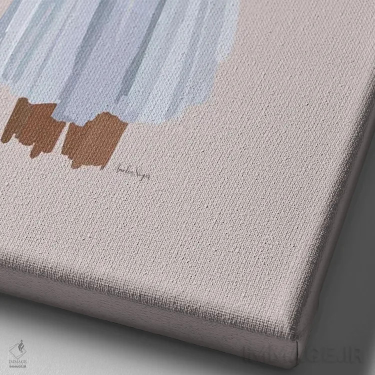 تابلو مینیمال دختر گل های استوایی اثر آملیا نویز - نمای نزدیک بافت بوم