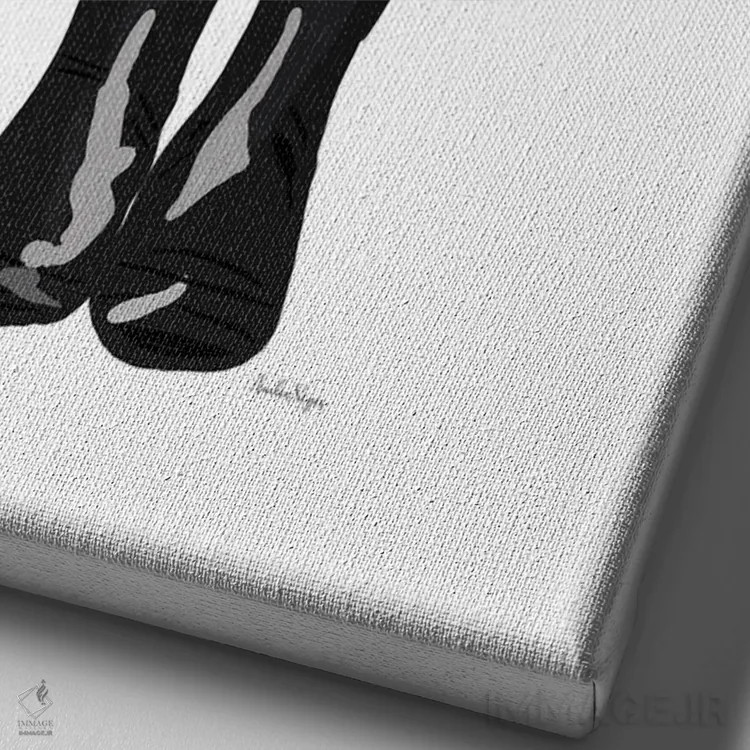 تابلو مینیمال چکمه های کریسمس اثر آملیا نویز - نمای نزدیک بافت بوم