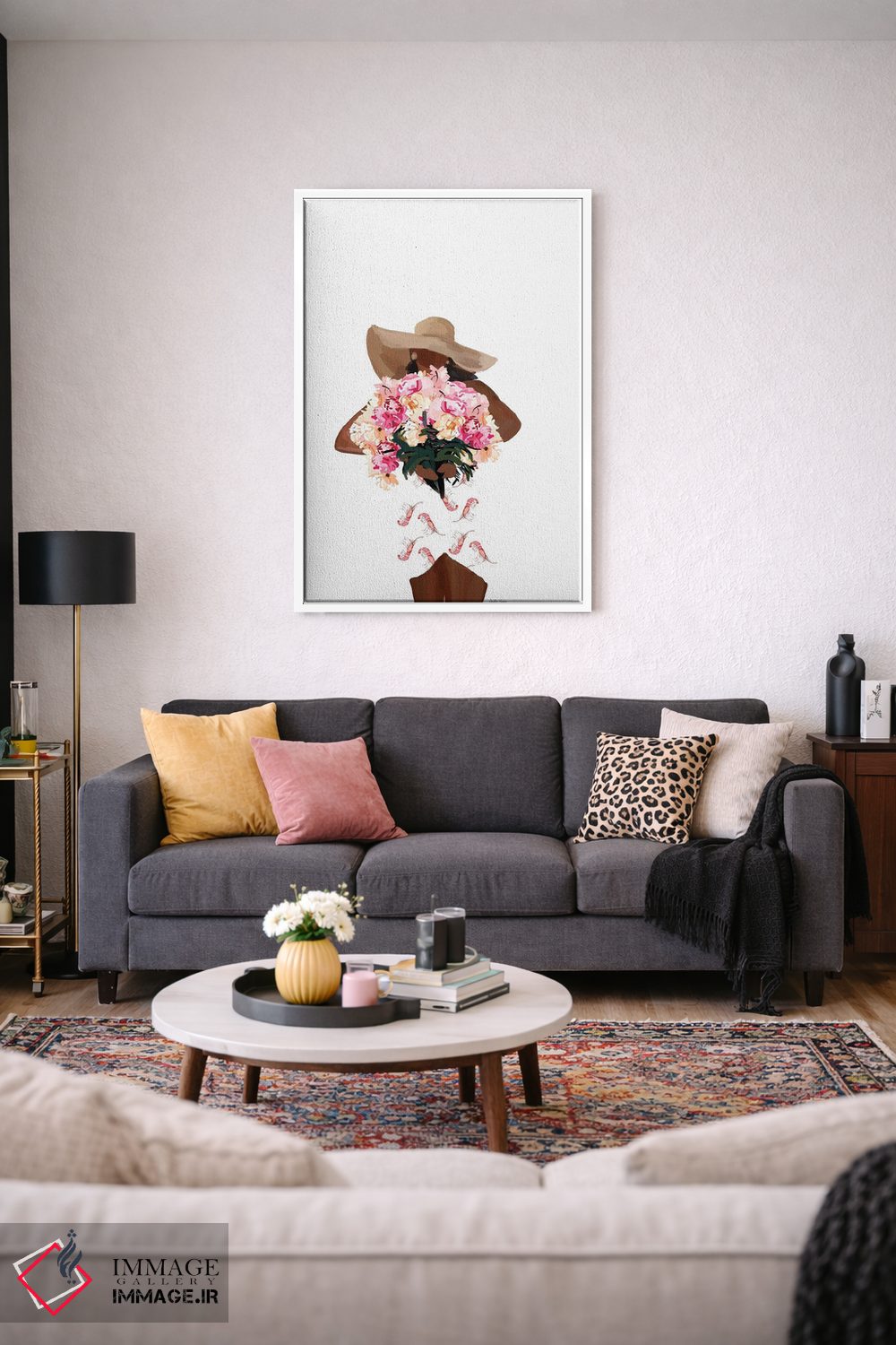 تابلو مینیمال مدگرای گل پوش اثر آملیا نویز - D2W