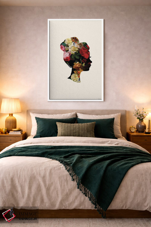 تابلو مینیمال سر با گل I اثر آملیا نویز - D2W