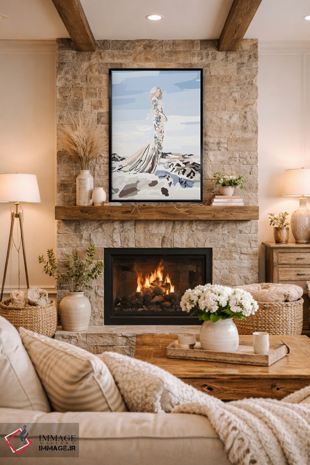 تابلو مدرن دختر اقیانوسی مد اثر آملیا نویز - D2B