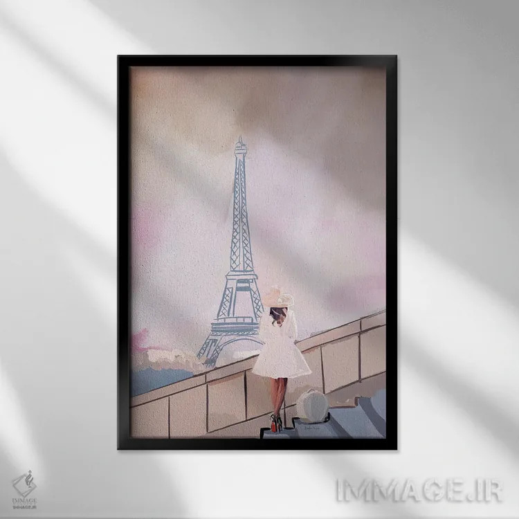 تابلو مینیمال فرانسه اثر آملیا نویز - نمای قابدار مشکی