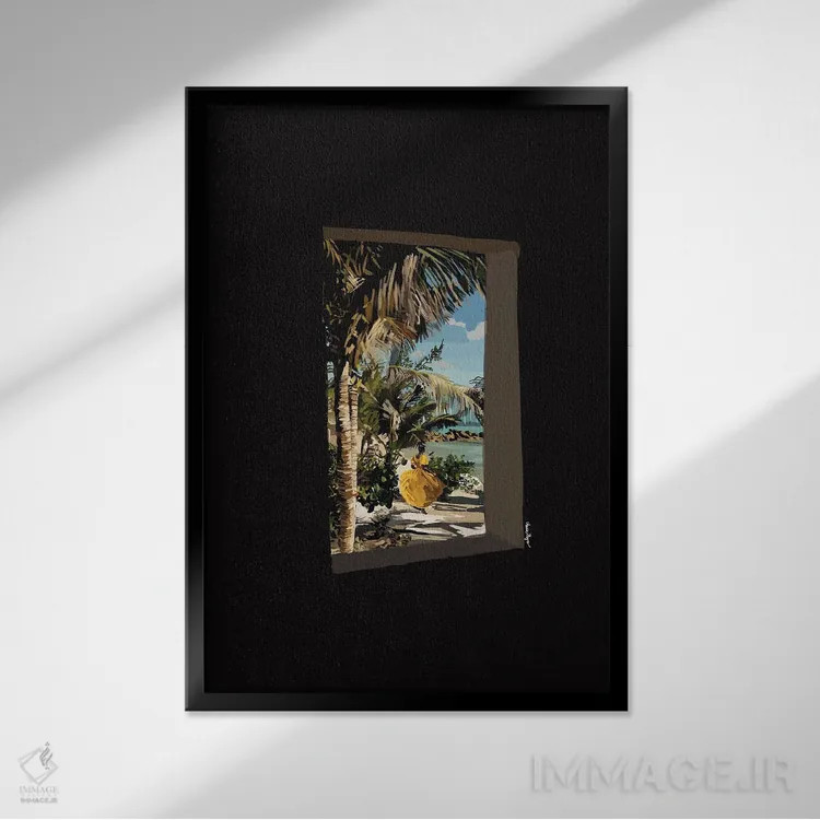 تابلو مینیمال ملکه رقص اثر آملیا نویز - نمای قابدار مشکی