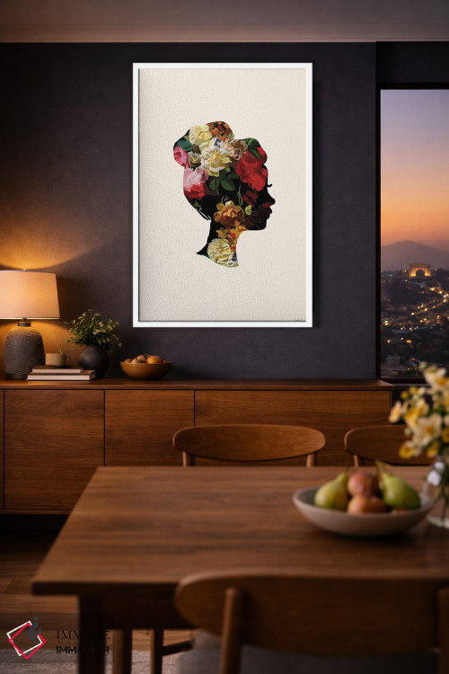 تابلو مینیمال سر با گل I اثر آملیا نویز - D3W