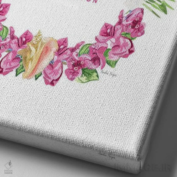 تابلو مدرن دالی پارتن اثر آملیا نویز - نمای نزدیک بافت بوم