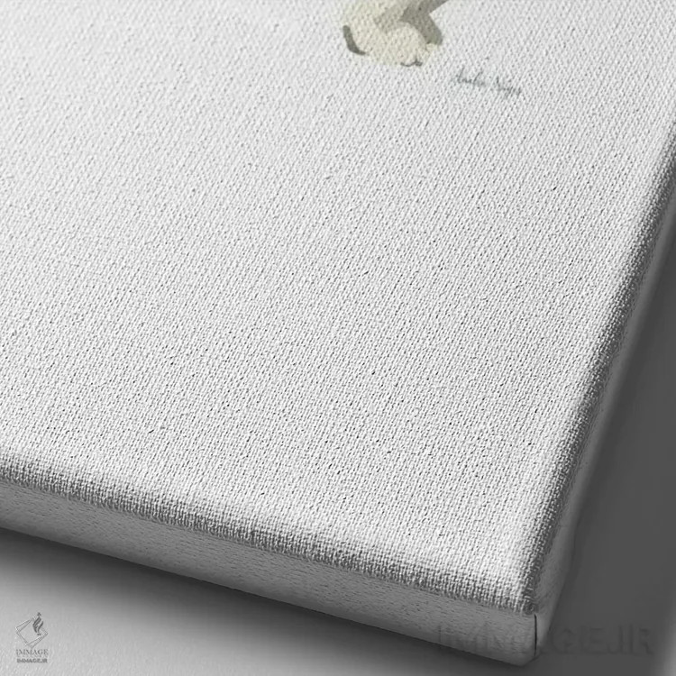 تابلو مینیمال سگ کورگی اثر آملیا نویز - نمای نزدیک بافت بوم