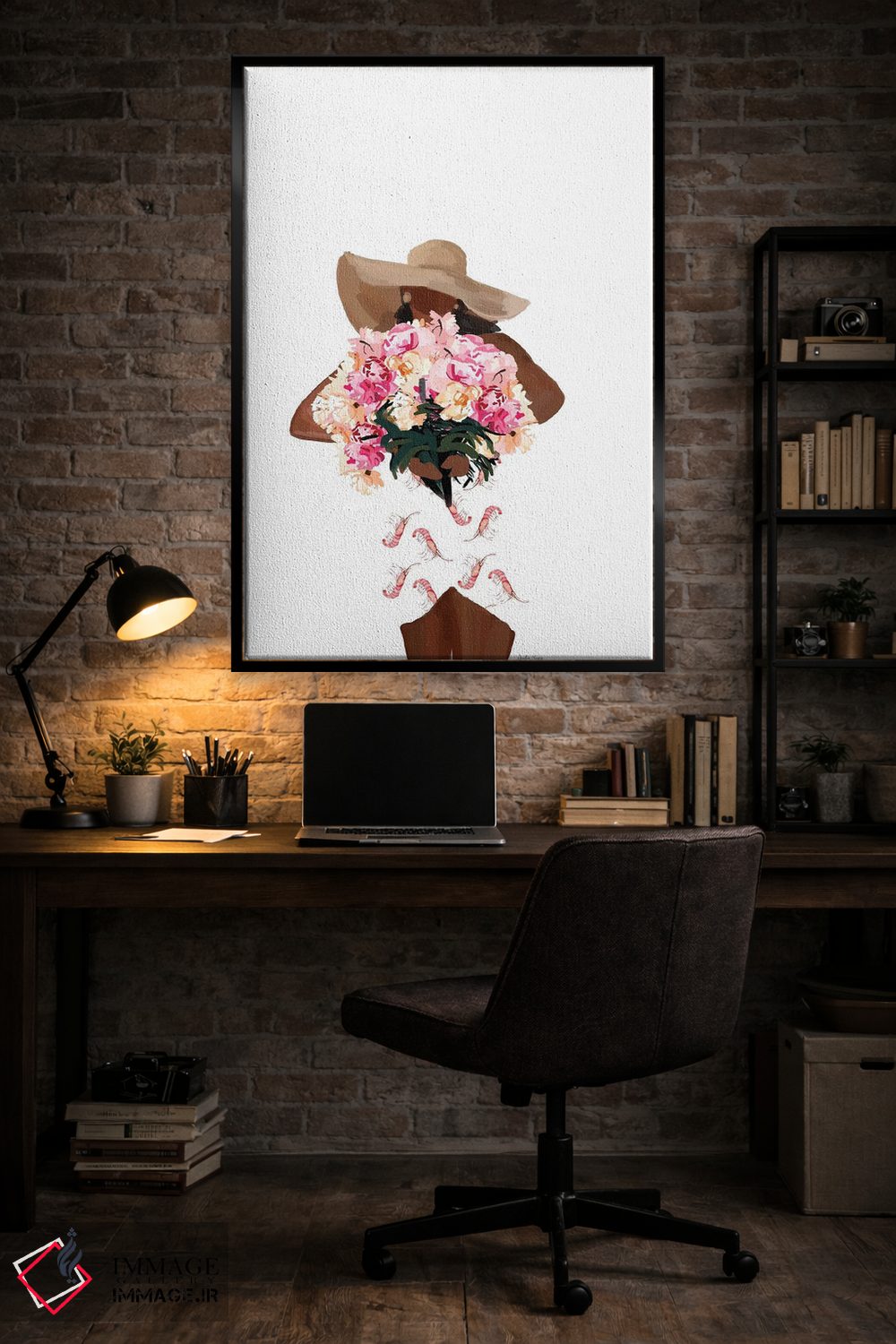 تابلو مینیمال مدگرای گل پوش اثر آملیا نویز - D5B