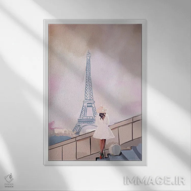 تابلو مینیمال فرانسه اثر آملیا نویز - نمای قابدار سفید