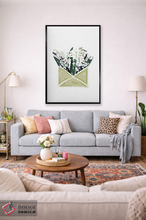 تابلو مینیمال پاکت گلدار اثر آملیا نویز - D1B