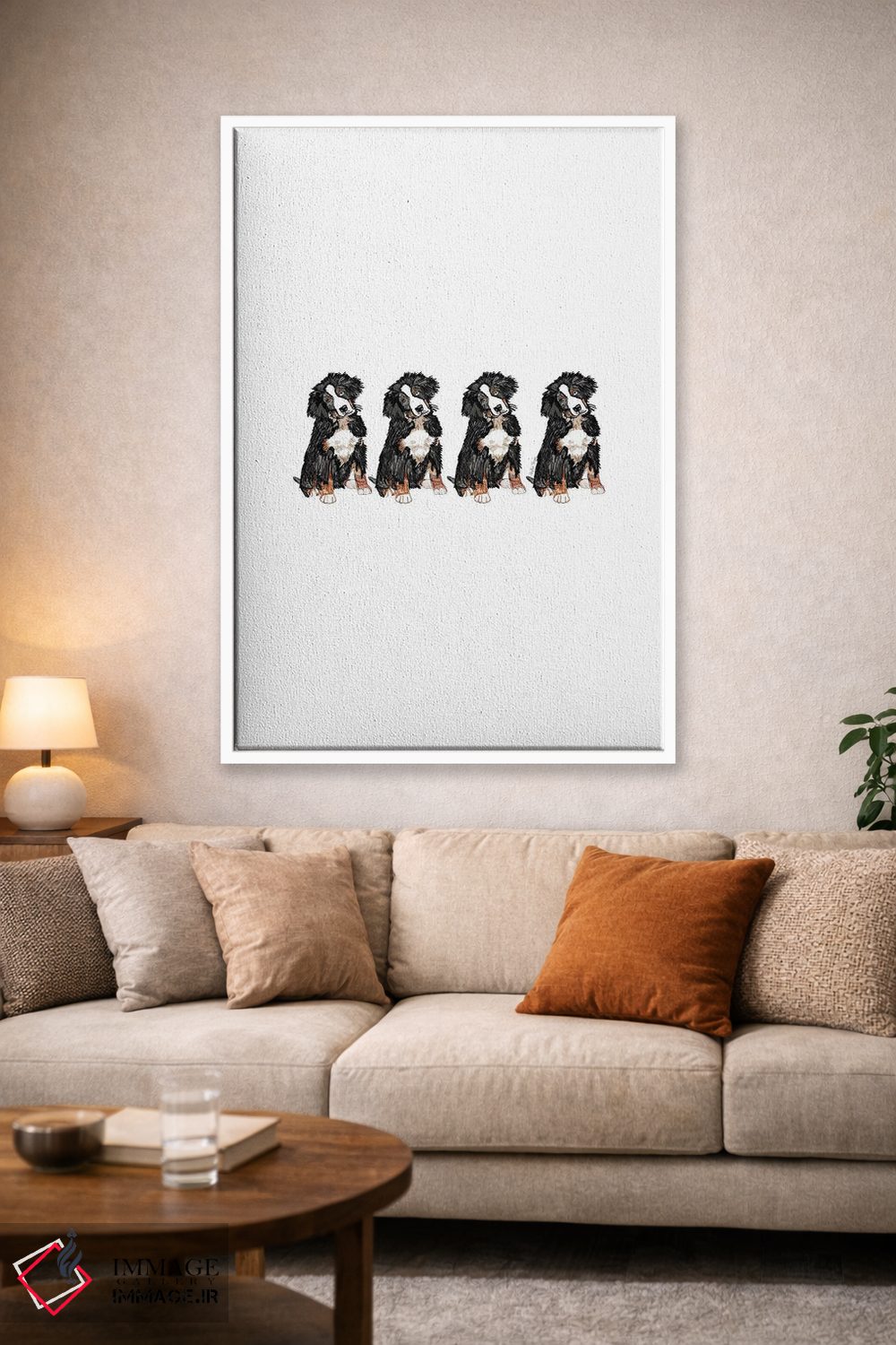 تابلو مینیمال سگ چهارتایی اثر آملیا نویز - D1W