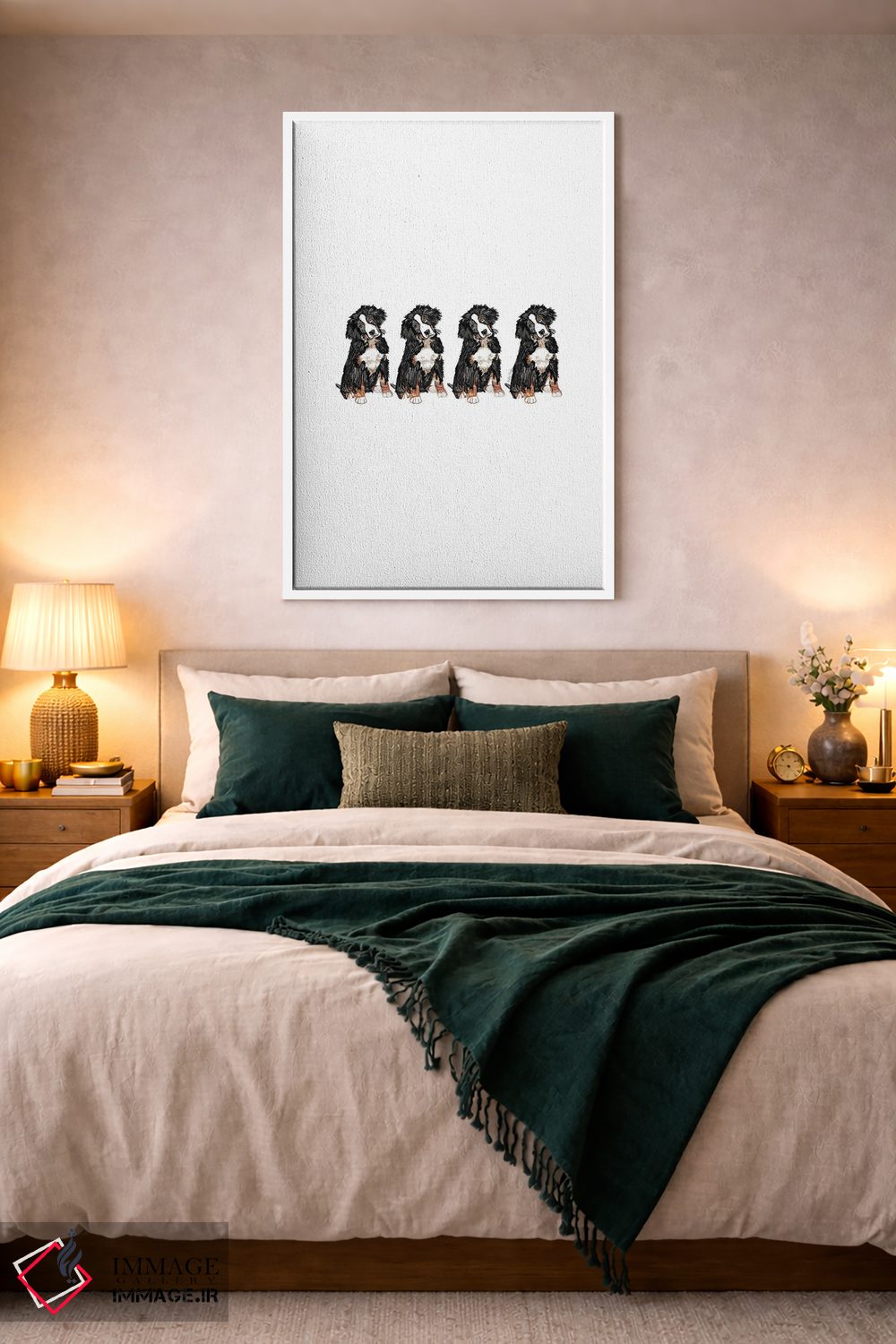 تابلو مینیمال سگ چهارتایی اثر آملیا نویز - D3W