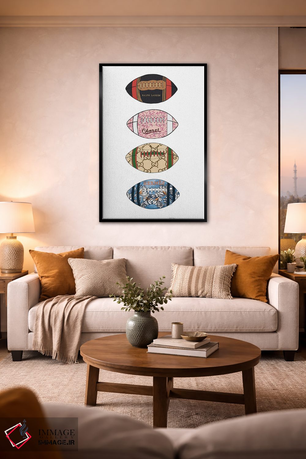 تابلو مینیمال توپ های فوتبال اوت کوتور اثر آملیا نویز - D1B