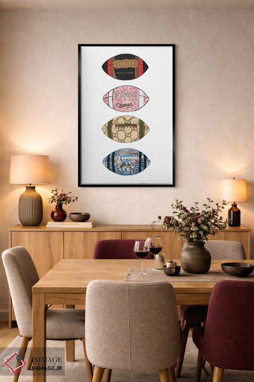 تابلو مینیمال توپ های فوتبال اوت کوتور اثر آملیا نویز - D4B