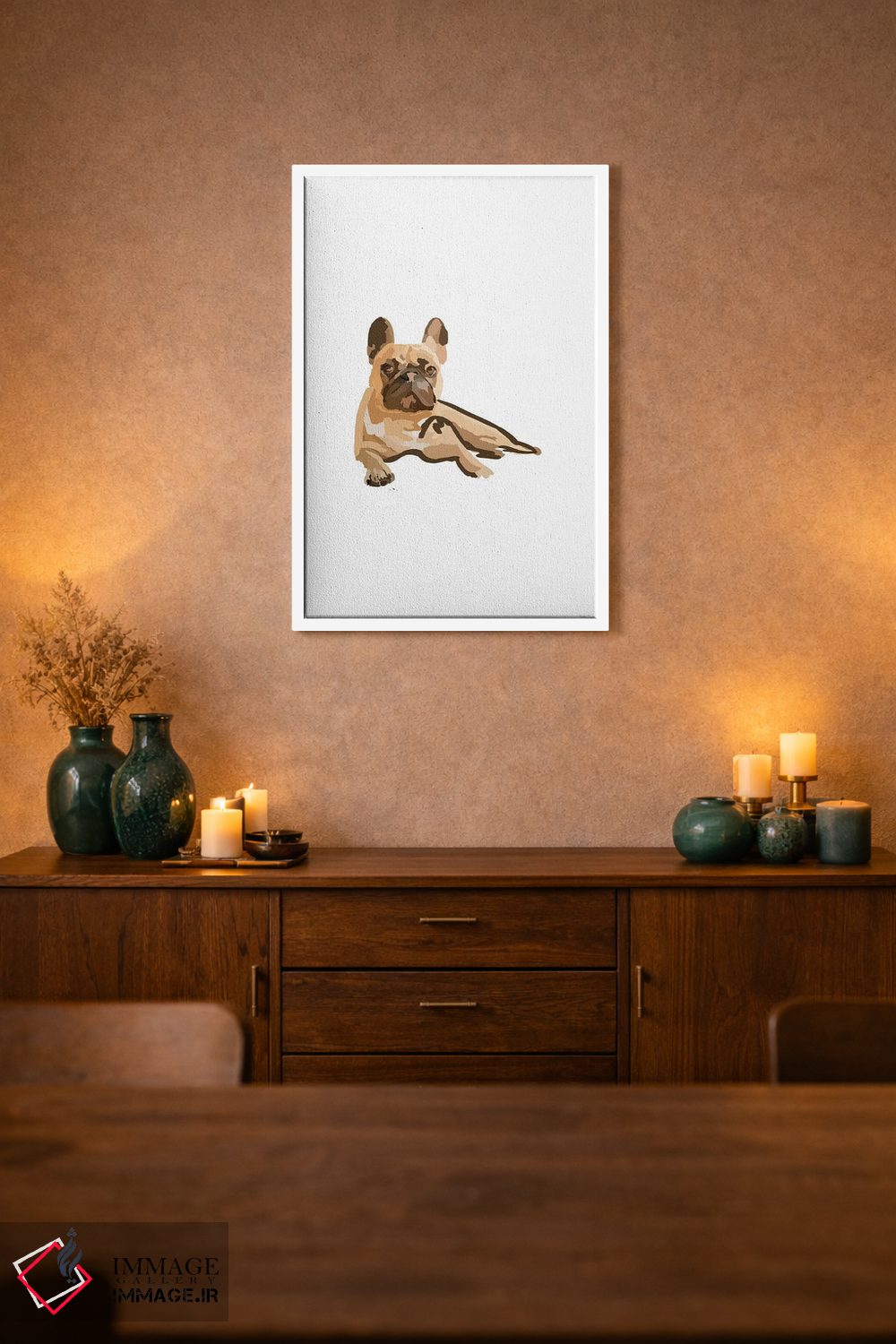 تابلو مینیمال بولداگ فرانسوی اثر آملیا نویز - D1W