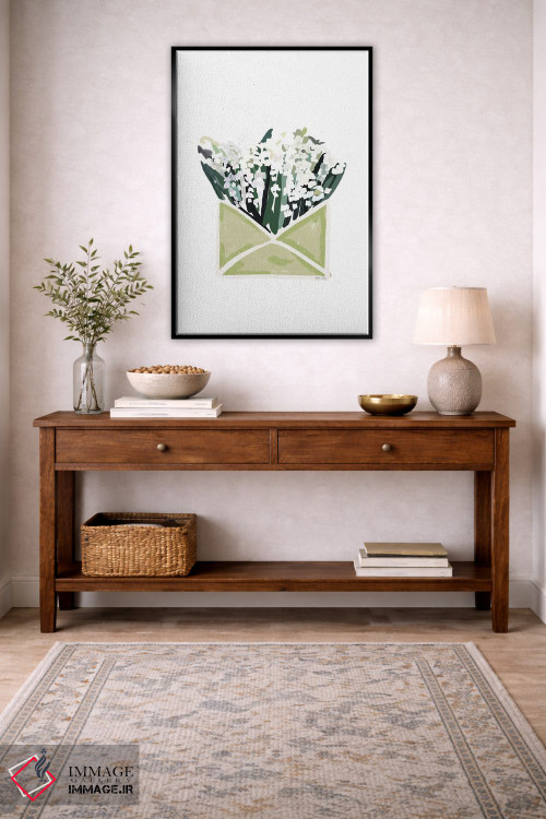 تابلو مینیمال پاکت گلدار اثر آملیا نویز - D3B