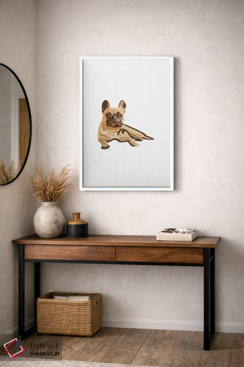 تابلو مینیمال بولداگ فرانسوی اثر آملیا نویز - D2W