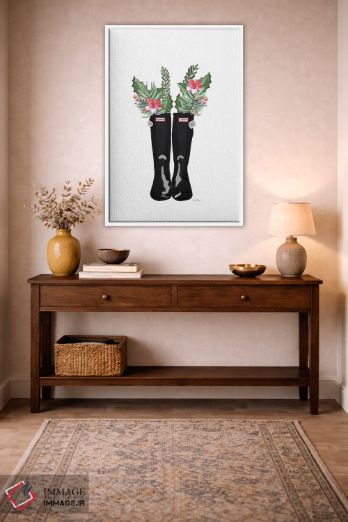 تابلو مینیمال چکمه های کریسمس اثر آملیا نویز - D1W