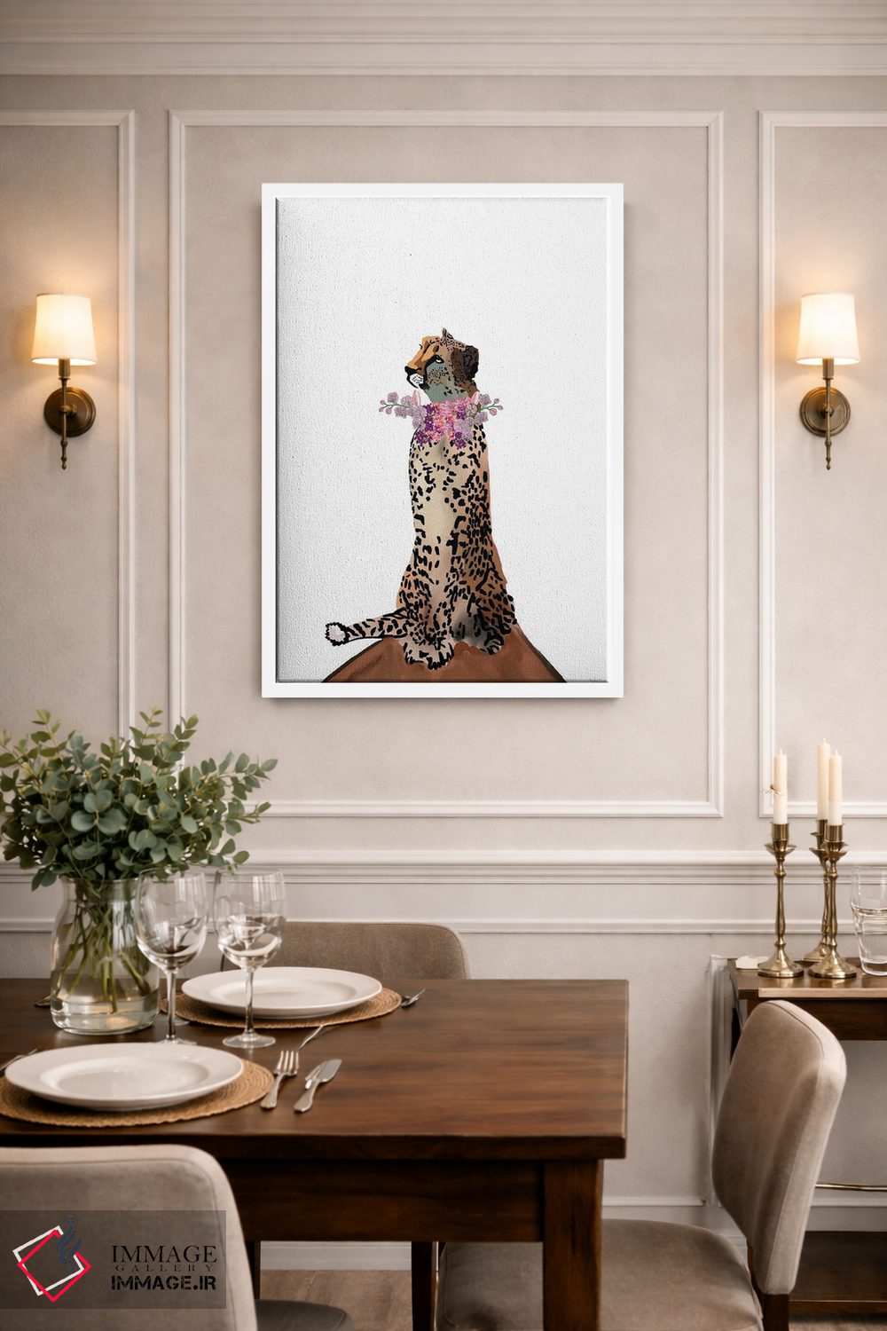 تابلو مینیمال گل های یوزپلنگ اثر آملیا نویز - D1W