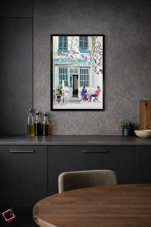 تابلو مینیمال کافه فرانسوی اثر آملیا نویز - D1B