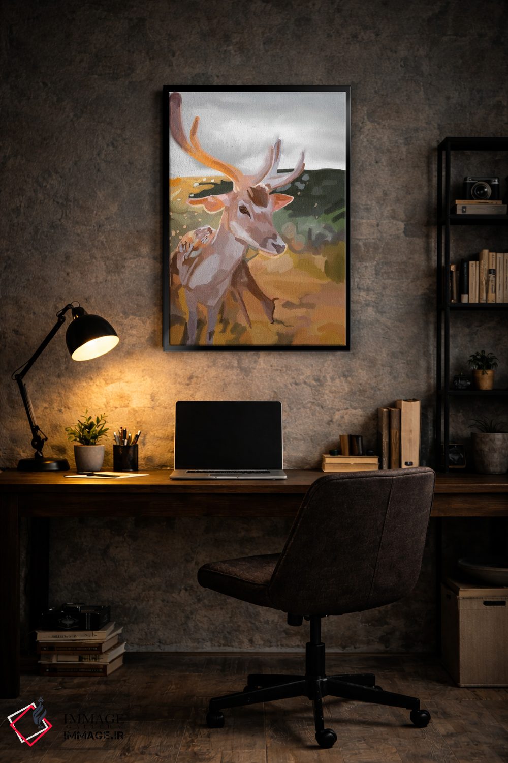 تابلو مینیمال گوزن اثر آملیا نویز - D6B