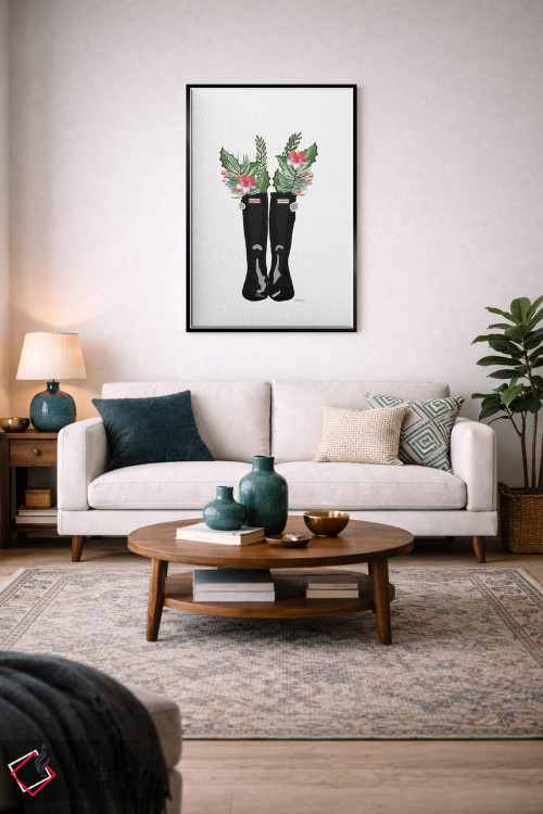 تابلو مینیمال چکمه های کریسمس اثر آملیا نویز - D3B