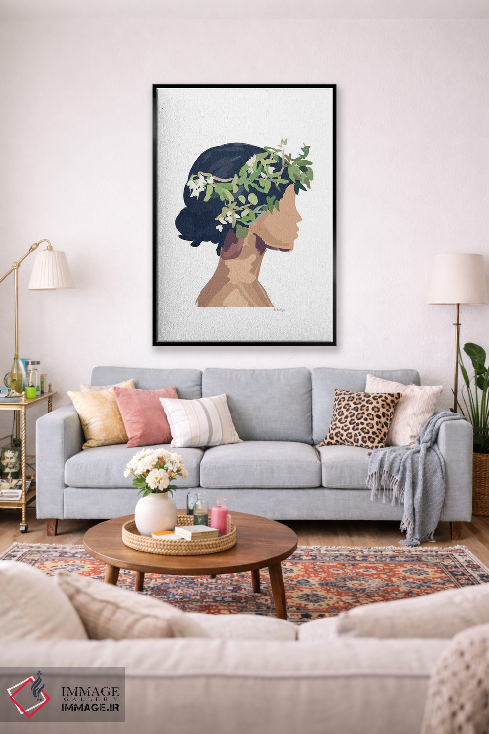 تابلو مینیمال تاج گل اثر آملیا نویز - D2B