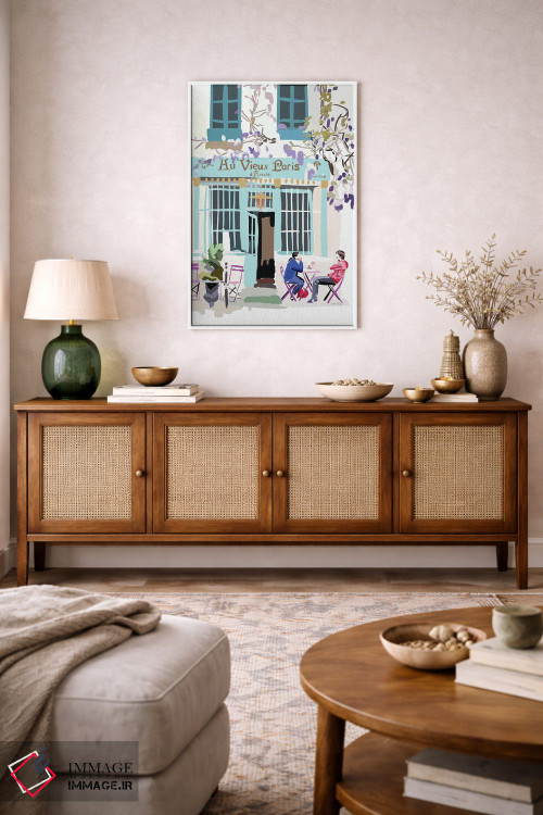 تابلو مینیمال کافه فرانسوی اثر آملیا نویز - D2W