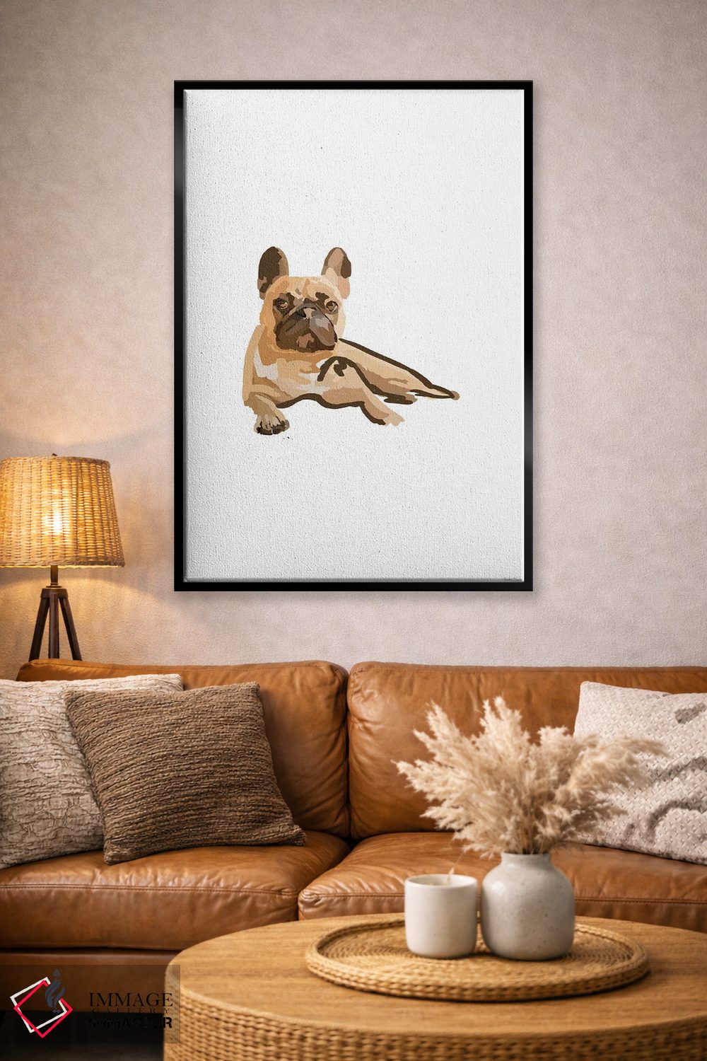 تابلو مینیمال بولداگ فرانسوی اثر آملیا نویز - D4B