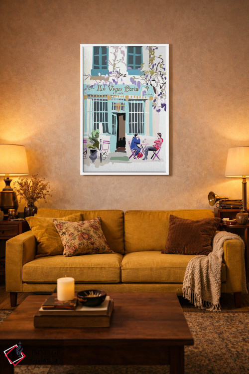 تابلو مینیمال کافه فرانسوی اثر آملیا نویز - D3W