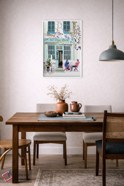 تابلو مینیمال کافه فرانسوی اثر آملیا نویز - D4W