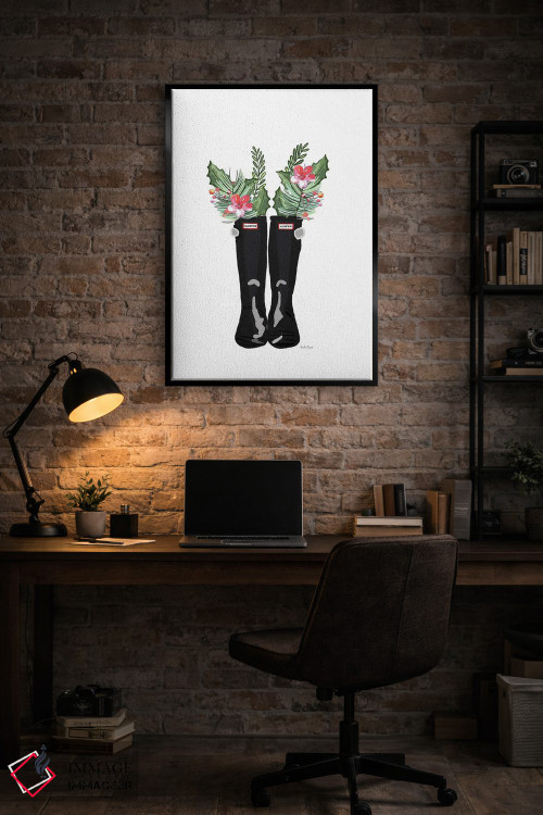 تابلو مینیمال چکمه های کریسمس اثر آملیا نویز - D4B