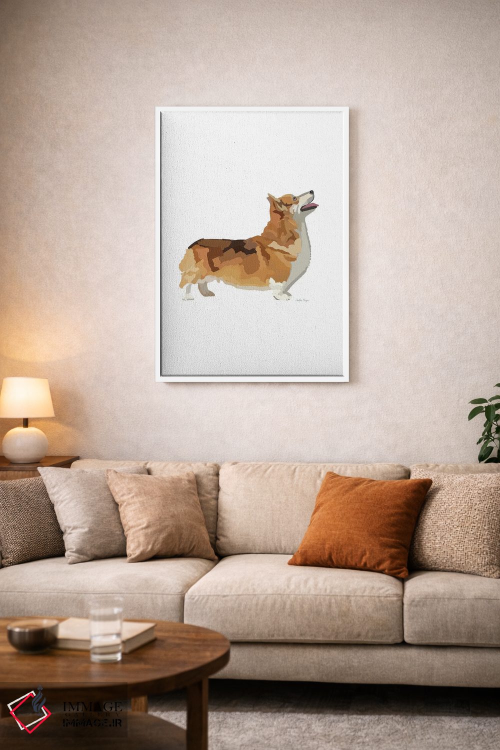 تابلو مینیمال سگ کورگی اثر آملیا نویز - D3W