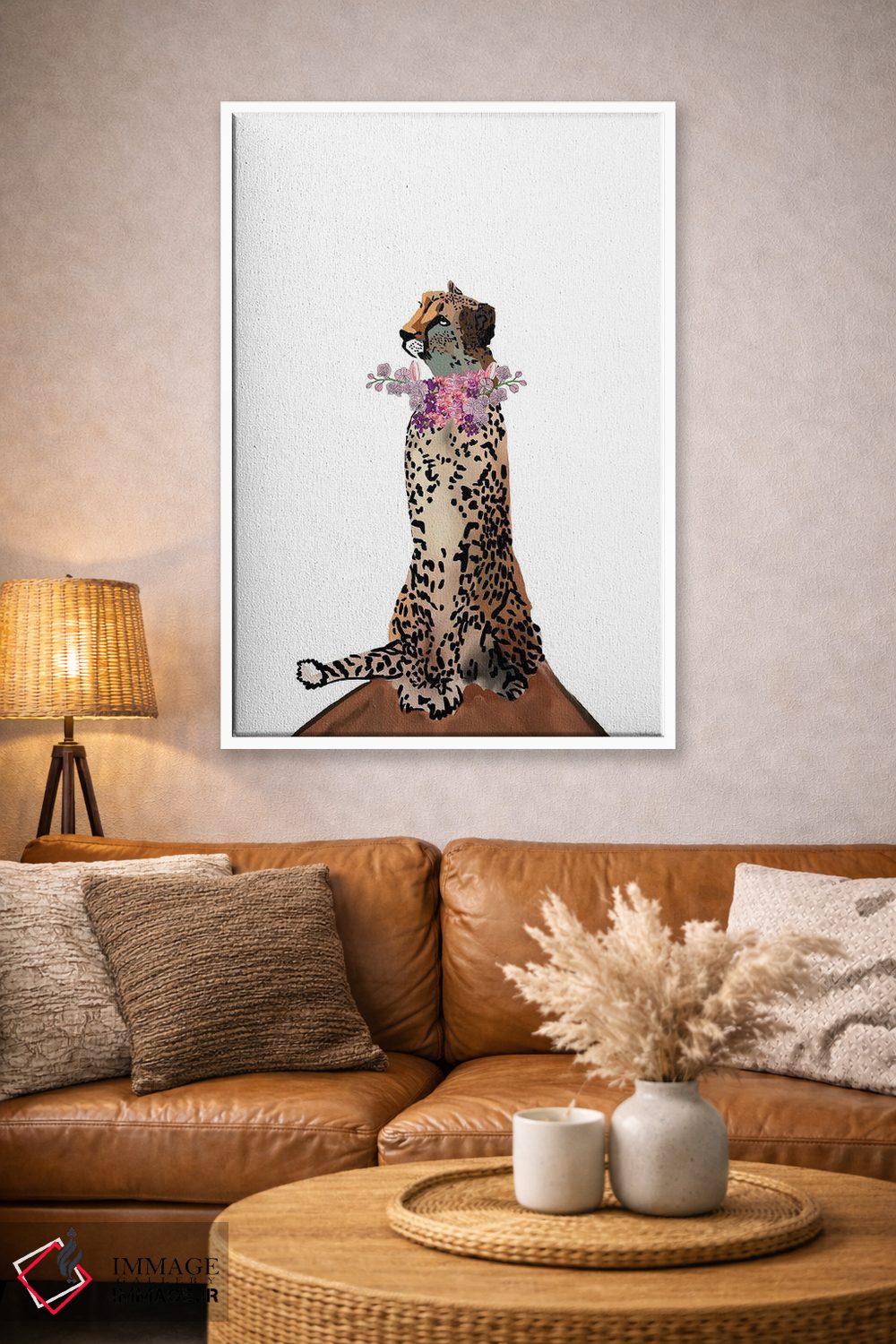 تابلو مینیمال گل های یوزپلنگ اثر آملیا نویز - D4W