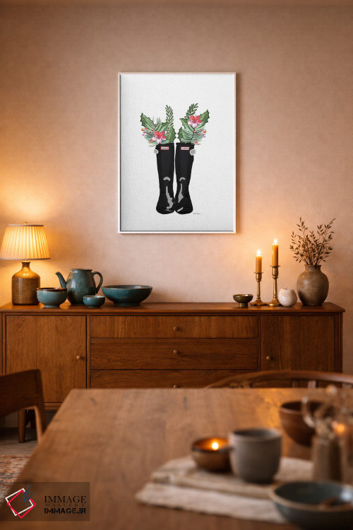 تابلو مینیمال چکمه های کریسمس اثر آملیا نویز - D5W