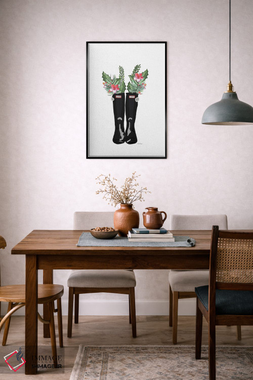 تابلو مینیمال چکمه های کریسمس اثر آملیا نویز - D6B