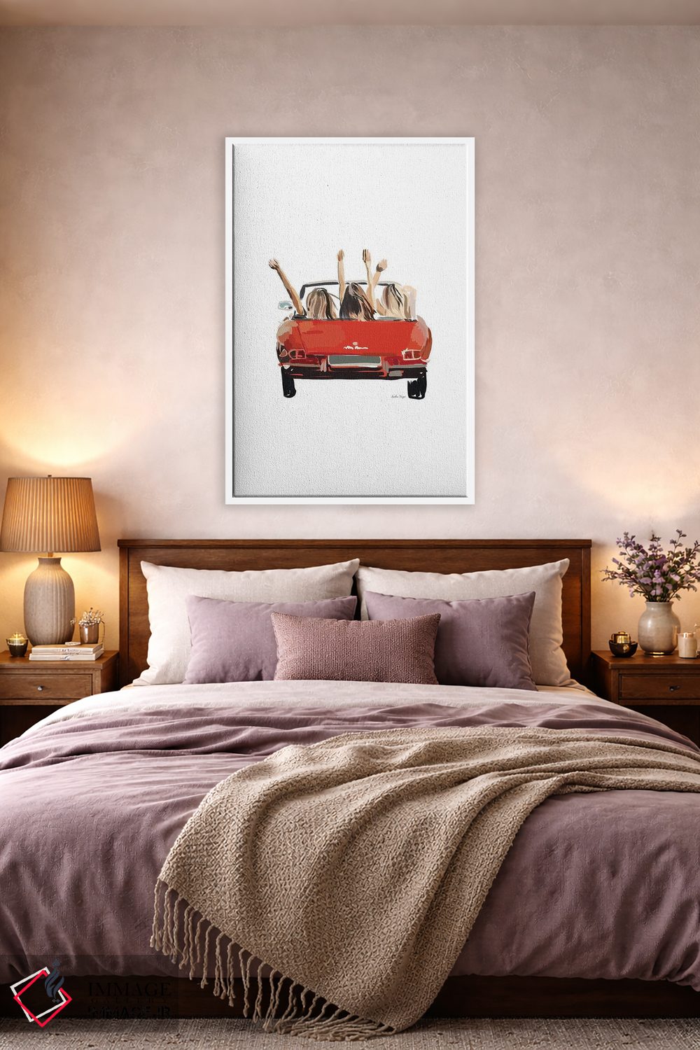 تابلو مینیمال ماشین دوستان دختر اثر آملیا نویز - D2W