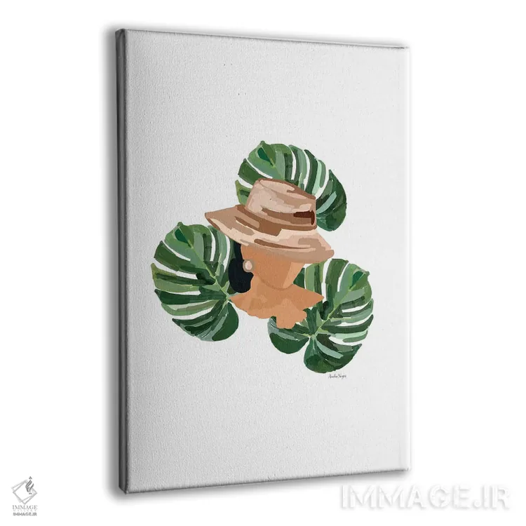 تابلو مینیمال بانویی با نخل ها I اثر آملیا نویز - نمای پرسپکتیو محصول