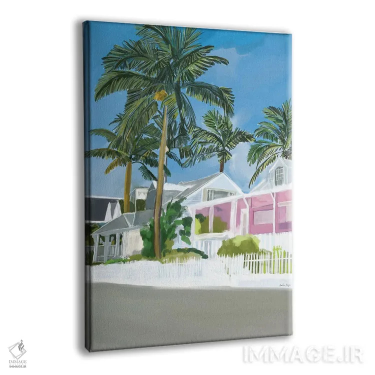 تابلو مدرن چشم انداز نخل ها اثر آملیا نویز - نمای پرسپکتیو محصول