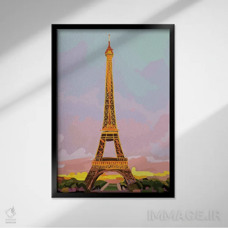 تابلو مینیمال پاریس اثر آملیا نویز - نمای قابدار مشکی